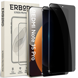 ERBORD Anti-Spy adatvédelmi edzett üveg (2 db) Xiaomi Redmi Note 15 Pro 4G készülékhez