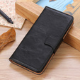 Pattintható tok a Samsung Galaxy S25 Edge, Crazy Horse Wallet, fekete