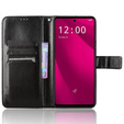 Pattintható tok a T Phone 2 Pro 5G, Crazy Horse Wallet, fekete