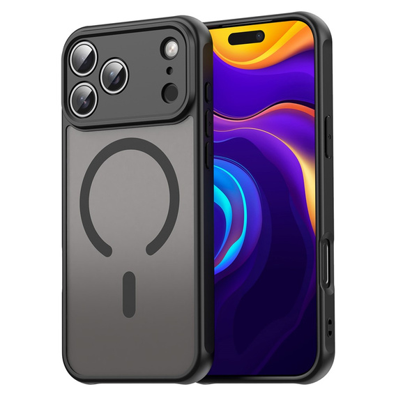 Matt tok iPhone 17 Pro Max készülékhez, MagSafe, kameravédelemmel, fekete