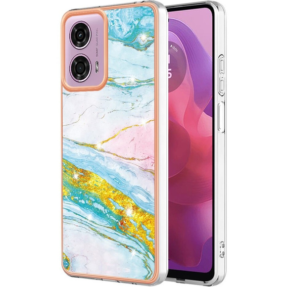 Védő tok Motorola Moto G24 / G24 Power / G04, Marble Slim Case, kék