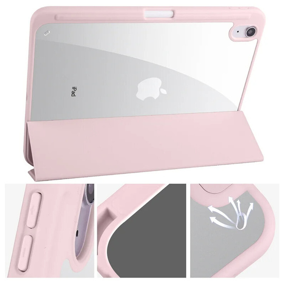 Tok iPad 10.9 2022 10 Gen, Smartcase Hybrid, tolltartó résszel, rózsaszín