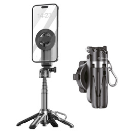 Selfie Stick Alumínium állvány funkcióval és Bluetooth távirányítóval, okostelefonokhoz