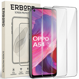2x edzett üveg a Oppo A54 5G/A74 5G/A93 5G, ERBORD 9H Hard Glass a képernyőn