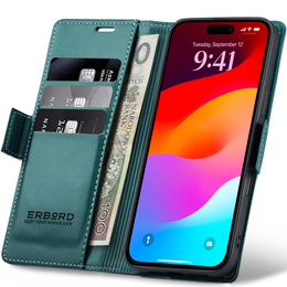 ERBORD Fényes Litchi - pénztárca tok patenttal iPhone 17 Pro Max készülékhez