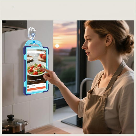 Gyerek tok Lenovo Tab M11, páncélozott, pánttal, tengerészkék / zöld