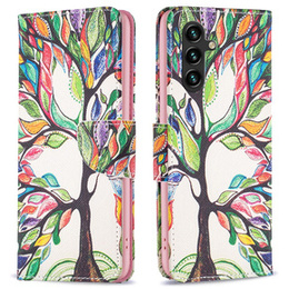 Pattintható tok a Samsung Galaxy A05s, Wallet, Tree of life, fehér