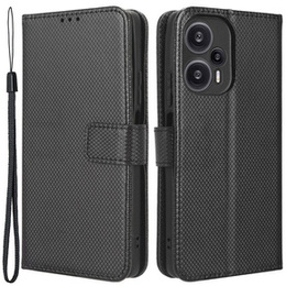 Pattintható tok a Poco F5 5G, Wallet Smart Magnet, fekete