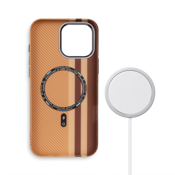 Tok iPhone 13 Pro Max, Carbon Fiber MagSafe, sárga