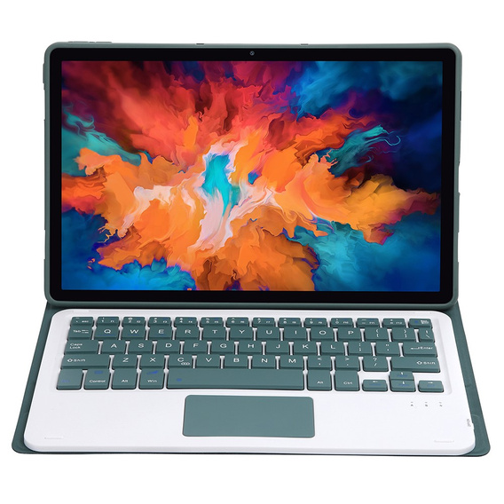 Tok + billentyűzet Lenovo Tab P11 J606F / Tab P11 5G, TouchPad Keyboard, sötétzöld
