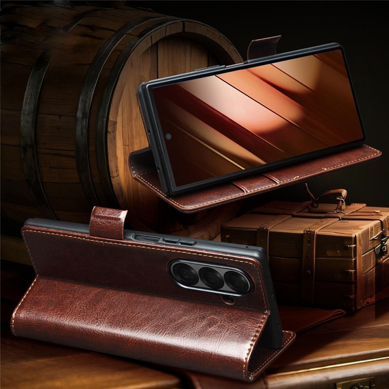 Bőr pénztárca tok állvány funkcióval Samsung Galaxy Z Fold7-hez
