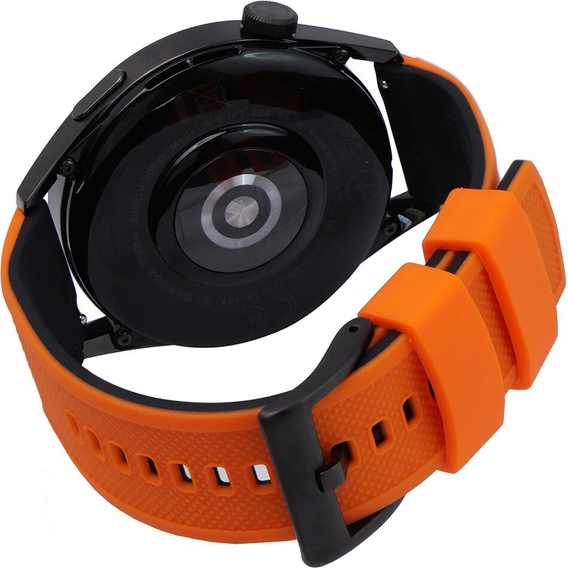 ERBORD univerzális szilikon szíj 22mm, Dual Color, narancssárga / fekete / fekete csat