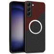 Telefontok a Samsung Galaxy S23, Magsafe Slim Carbon, fekete / piros