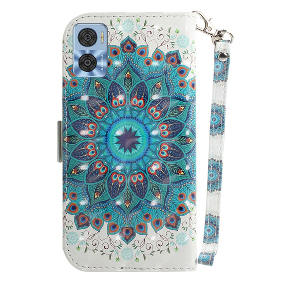 Pattintható tok a Motorola Moto E22 / E22i, Wallet mandala, fehér