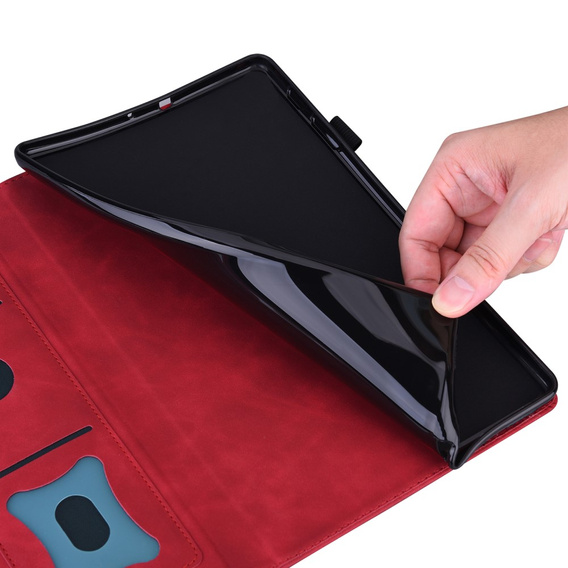 Tok Lenovo Tab P12, Classic, tolltartóval, piros