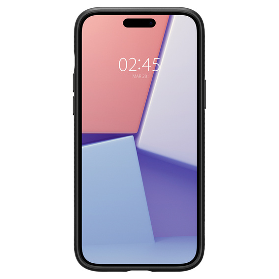 A Spigen tok iPhone 15, Liquid Air, fekete + 9H edzett üveghez