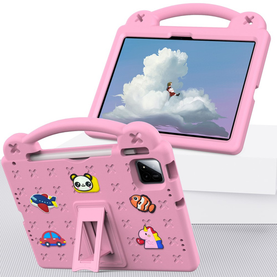 Gyermek tok Xiaomi Pad 7 / 7 Pro, Cute Patterns, állvánnyal, rózsaszín