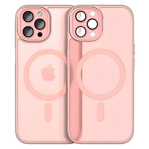 Tok iPhone 16 Pro-hoz, MagSafe, ERBORD Matt Case, rózsaszín + képernyőüveg