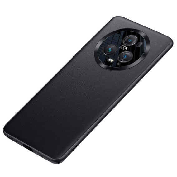 Bőr tok Honor Magic 5 Pro, leather hybrid, fekete