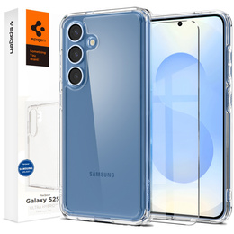 A Spigen tok Samsung Galaxy S25+ Plus, Ultra Hybrid, átlátszó + 9H edzett üveg