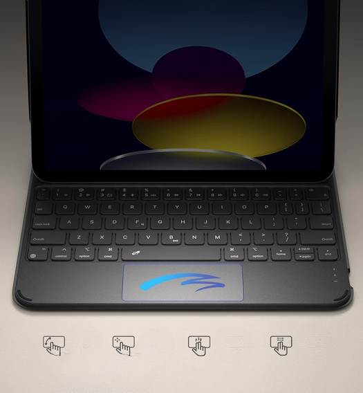 Billentyűzet tok iPad 11" 2025 A16 (11 gen.) / iPad 10.9" 2022 (10 gen.), Dexnor Magnetic Keyboard Touchpad, fekete