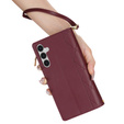 Flap tok Samsung Galaxy A56 5G, Rhombus Crossbody Leather, bordó