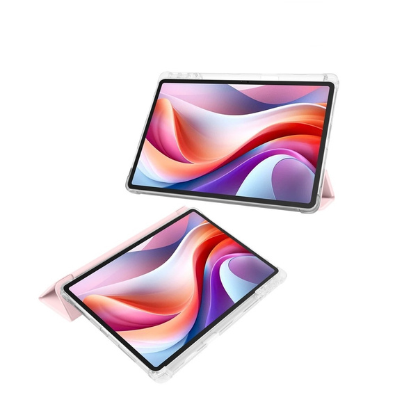 Tok Lenovo Tab M11, Smartcase Hybrid, tolltartó résszel, rózsaszín