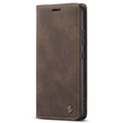 CASEME tok Xiaomi 12T / 12T Pro, Leather Wallet Case, barna