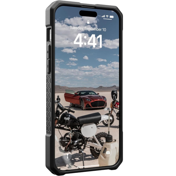 Urban Armor Gear Telefontok a iPhone 15 Pro Max, Monarch Pro Kevlar MagSafe, fekete
