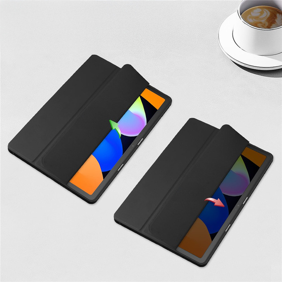 Tojás Lenovo Idea Tab 11" 2025 TB336FU TB336ZU, átlátszó hátlappal és tolltartóval, fekete színben
