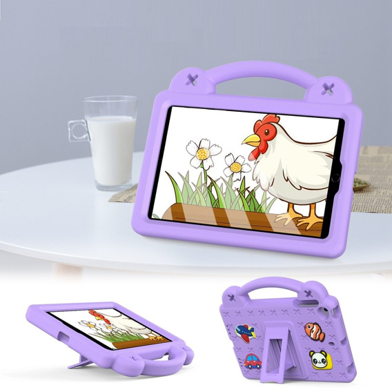 Gyermek tok iPad mini 7.9" 2019/2015/2014/2013/2012 (5/4/3/2/1 gen.), Cute Patterns, állvánnyal, lila