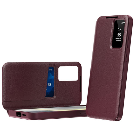 Flip tok Samsung Galaxy S25 Edge, Smart View Wallet, bordó