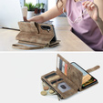 CASEME tok Samsung Galaxy A56 5G, Leather Wallet Cash and Card Slots, pánttal, barna