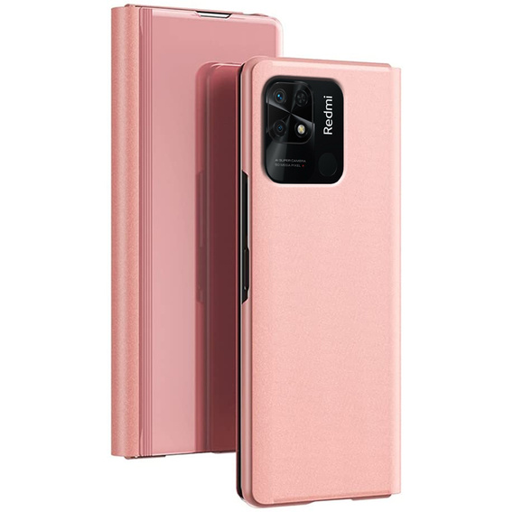 Telefontok a Xiaomi Redmi 10C, Clear View, rózsaszín rose gold