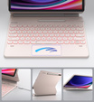 Billentyűzet tok Samsung Galaxy Tab S7+ / S7 FE / S9+ / S8+ / S9 FE+ / S10+, Dexnor Magnetic Keyboard Touchpad, rózsaszín
