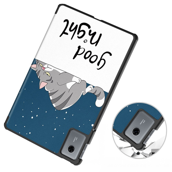 Tok Lenovo Idea Tab 11" 2025 TB336FU TB336ZU, állvány funkcióval, Smartcase, Sleeping Cat, alvó macska