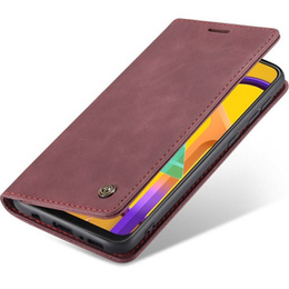 CASEME tok Samsung Galaxy M21, Leather Wallet Case, bordó