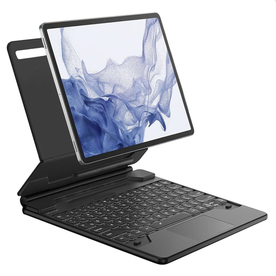 Billentyűzet tok Samsung Galaxy Tab S10+/S9 FE+ Plus/S9+/ S8+/ S7+/ S7 FE, Dexnor Magnetic Keyboard Touchpad, fekete