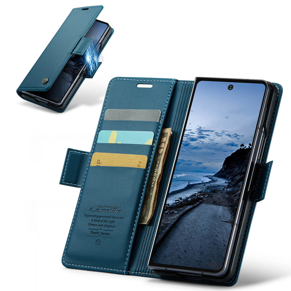 CASEME Litchi pénztárca flip tok Samsung Galaxy Z Fold7 5G számára