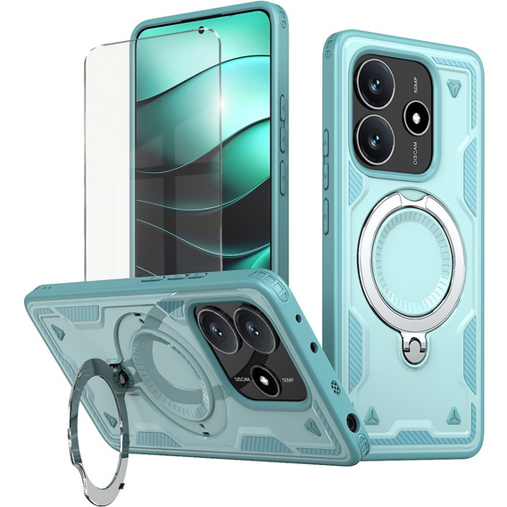 tok Xiaomi Redmi Note 14 5G, katonai MagSafe, kék + 9H Glass