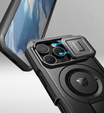 Páncélozott tok iPhone 16 Pro Max készülékhez, Dexnor CamProtect MagSafe, fekete (Két keret)