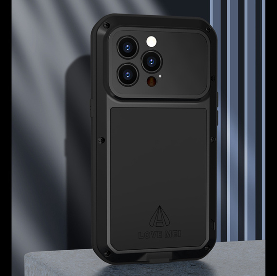 Love Mei Telefontok a iPhone 14 Pro Max, armored with glass, fekete