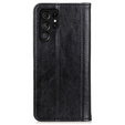 Telefontok a Samsung Galaxy S24 Ultra, Wallet Litchi Leather, fekete