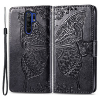 Pattintható tok a Xiaomi Redmi 9, Butterfly, fekete