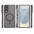 Tok Samsung Galaxy S25 Edge, Kickstand Matt Case, MagSafe-hoz, fekete + képernyőüveg