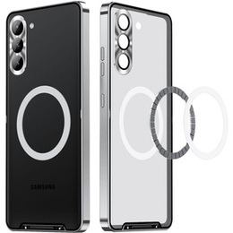 Kameravédő tok Samsung Galaxy S23, CamShield MagSafe, átlátszó / ezüst