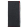 Pattintható tok a iPhone 15, Litchi Skin Grain, fekete