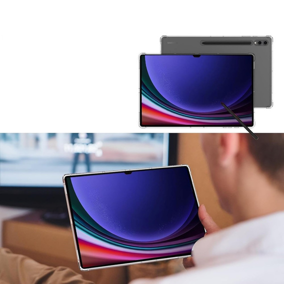 tok Samsung Galaxy Tab S9 FE készülékhez, tolltartóval, szilikon, átlátszó