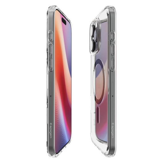 MagSafe Spigen tok iPhone 16 Pro, Ultra Hybrid, átlátszó / szürke + 9H edzett üveg