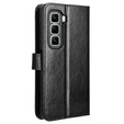Pattintható tok a Infinix Hot 50 Pro 4G, Crazy Horse Wallet, fekete